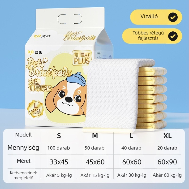 Kutyapelenka, dezodoráló, nedvszívó, vastagított, 100 darab, egyszer használatos