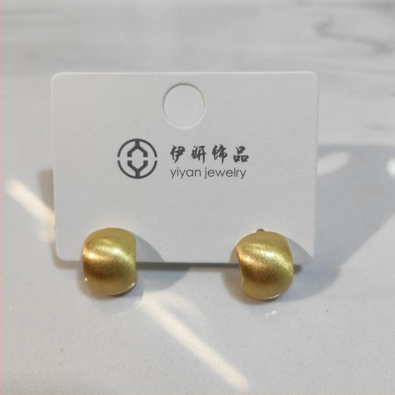 Réz fülbevaló geometriai dizájnnal, elektroplattált felülettel, nőknek