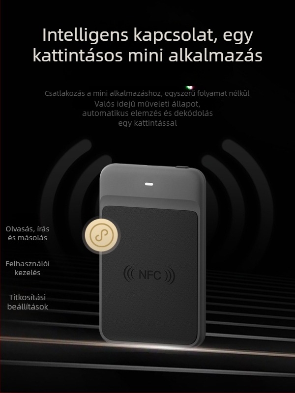 Bluetoothos NFC olvasó és író hozzáférés-ellenőrzéshez, kártyaklonozáshoz, liftkártyákhoz, telefon- és karkötő-szimulációhoz — NFC Tool Max modell, Zonsin/Zhongxin Márka