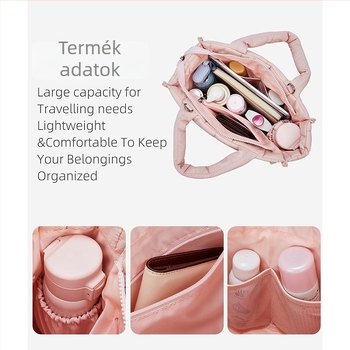 Nylon Crossbody Tote táska, függőleges négyzet alakú, cipzáras nyitás, belső cipzáros zseb és telefonzseb