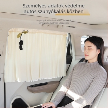 Belső használatra szánt autóárnyékoló függöny, hátsó ablak magánéletvédő árnyékoló, háló anyag, vastag átláthatatlan típus, lamellás rögzítési mód, termékkód XP909, márka Group ch