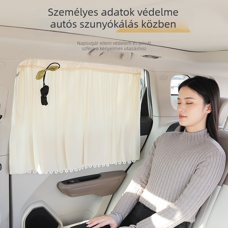 Belső használatra szánt autóárnyékoló függöny, hátsó ablak magánéletvédő árnyékoló, háló anyag, vastag átláthatatlan típus, lamellás rögzítési mód, termékkód XP909, márka Group ch