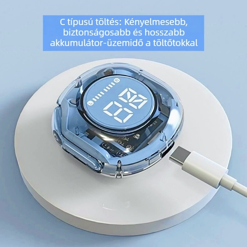 Új Air39 második generációs Bluetooth fejhallgató átlátszó kivitelben, sportos zajszűréssel