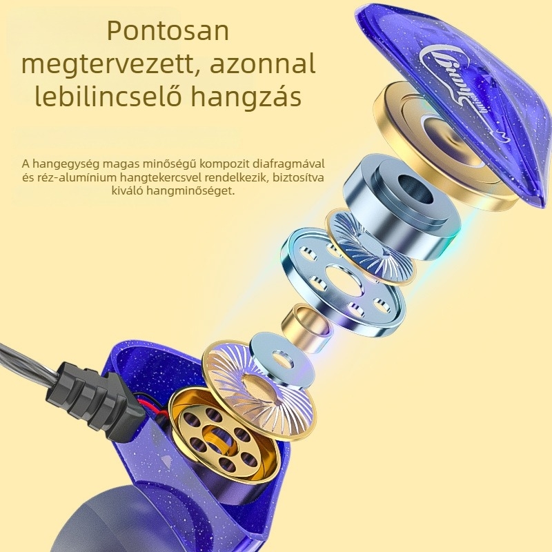 Bestair X60 fül-hurok vezetékes fülhallgató, dinamikus meghajtó, 108 dB érzékenység, Android-kompatibilis