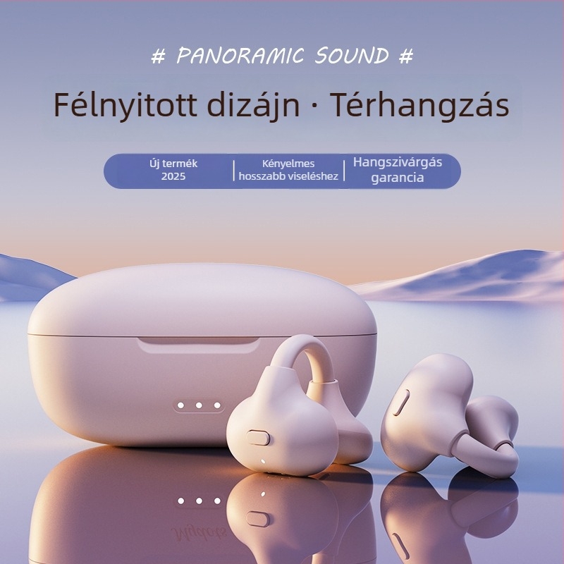 Fülcsipeszes Bluetooth vezeték nélküli fülhallgató, csontvezetés, 4–8 órás üzemidő, 15 m hatótávolság, valódi vezeték nélküli (TWS)