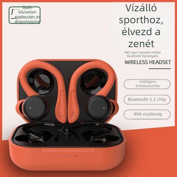 TWS sport vezeték nélküli fülhallgató fülhookkal, IPX6 vízálló, Bluetooth 5.3, 8+ órás üzemidő, sztereó
