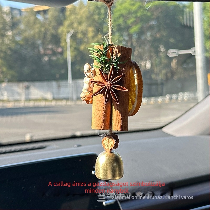 Autóba akasztható dekoráció száraz virágokkal és szárított gyümölcsökkel, belső díszítés, Light Luxury stílus