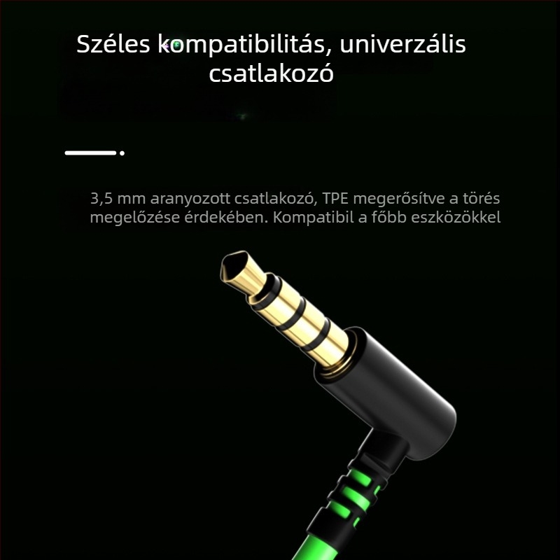 Vezetékes belső fülbe illeszkedő gaming fejhallgató mikrofonnal, USB, 7.1-csatornás, 20 Hz–20 kHz