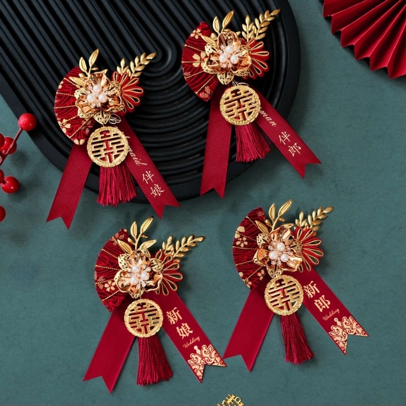 Családi és esküvői koszorú-készlet – textile alapú, kínai stílus, testreszabás nélkül, specifikációk: 80