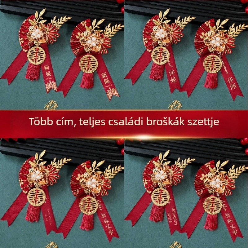 Családi és esküvői koszorú-készlet – textile alapú, kínai stílus, testreszabás nélkül, specifikációk: 80