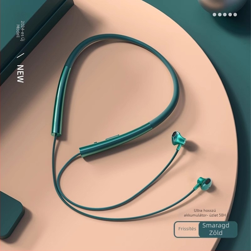 Sportos nyakpántos Bluetooth headset, sztereó hangzás, vízálló mindennapi használatra, Bluetooth 1.1, műanyag test, 0–4 óra üzemidő