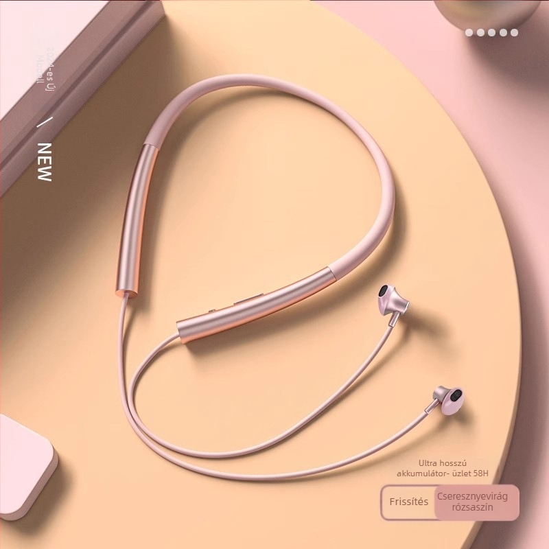 Sportos nyakpántos Bluetooth headset, sztereó hangzás, vízálló mindennapi használatra, Bluetooth 1.1, műanyag test, 0–4 óra üzemidő