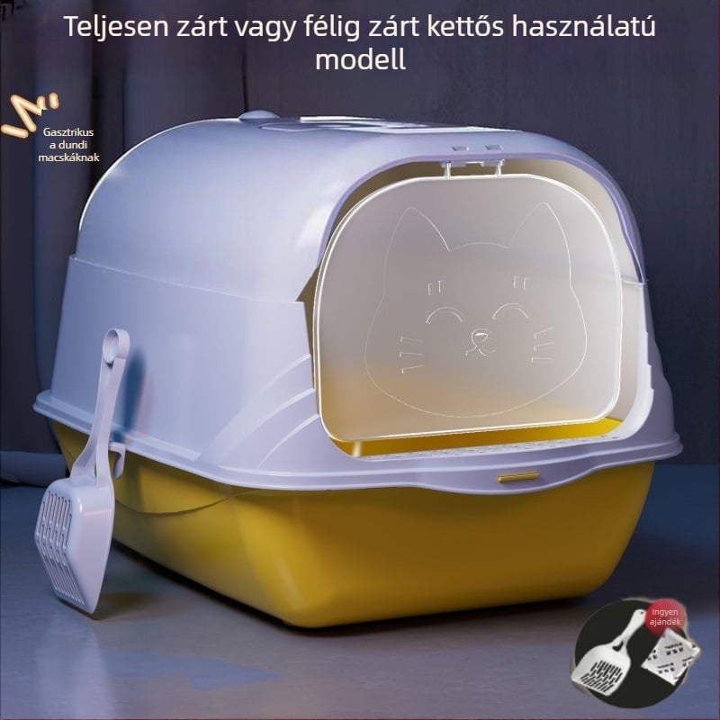 Macskaalomtál - teljesen fél-zárt fiókos kialakítás, szagtalan, PVC, Xiaoju márka