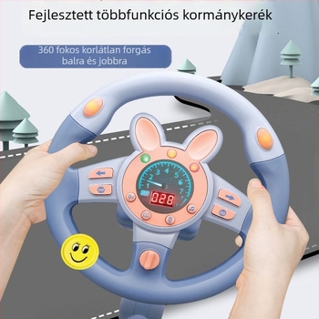 Gyermekeknek szóló oktató kormánykerék játék, akkumulátoros autóvezetés gyakorló eszköz, zenei/hang funkció, ABS, 4-6 éveseknek
