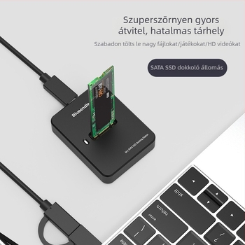 Kettős protokollú M.2 SSD burkolat NVMe/SATA, USB-C 3.2 Gen2, akár 8 TB-ig, kompakt hordozható, Modellek SD03A/SD02A/SD01A