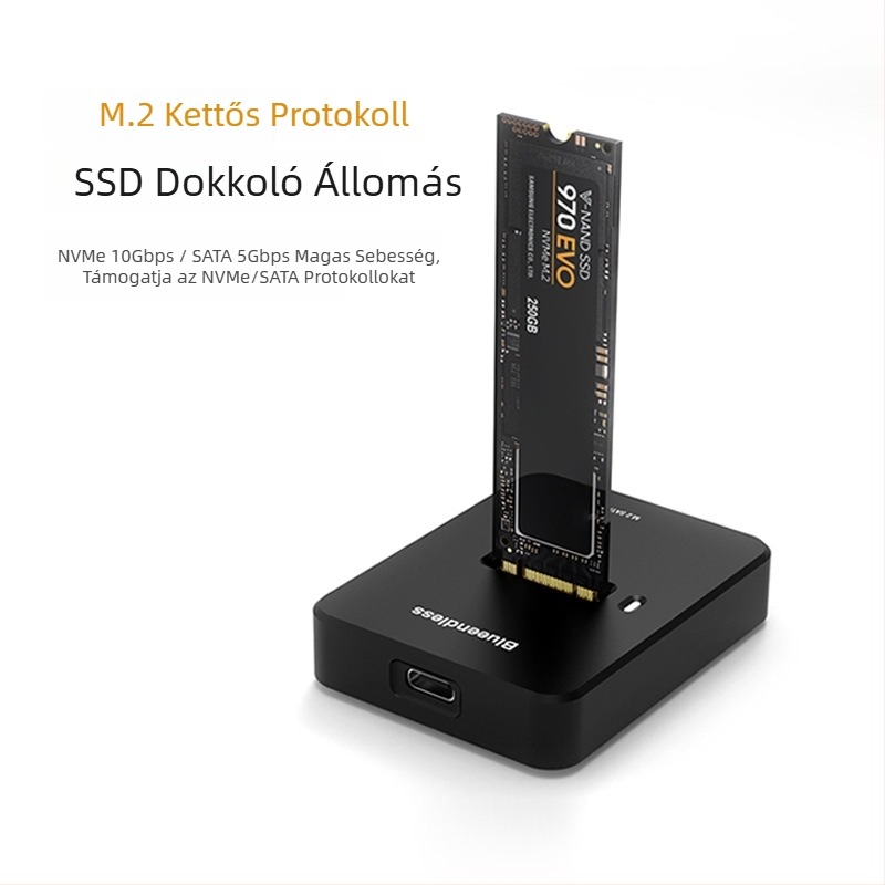 Kettős protokollú M.2 SSD burkolat NVMe/SATA, USB-C 3.2 Gen2, akár 8 TB-ig, kompakt hordozható, Modellek SD03A/SD02A/SD01A