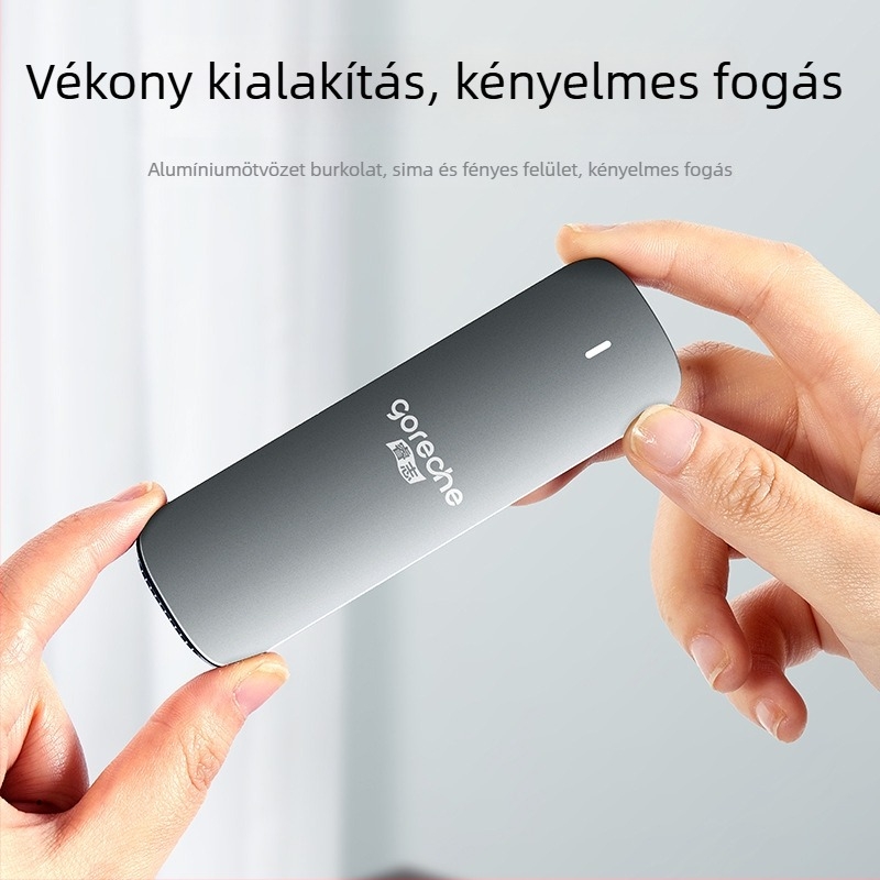M.2 NVMe SSD tok USB-C-vel, alumíniumötvözet + ABS burkolat, támogatja a 4 TB-ig, átviteli sebesség 5–10 Gbps