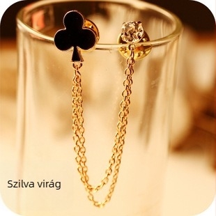 Gallértű geometraiás dizájn, koreai stílus, ötvözet és mesterséges kövek