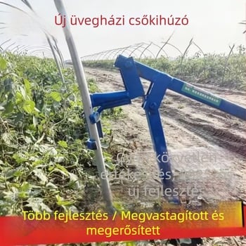 Üvegházhoz készült csőbe- és kihúzó eszköz, acélcsövekhez és bambuszrudakhoz