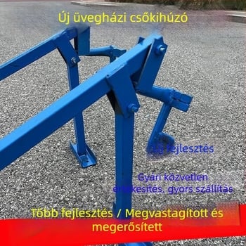 Üvegházhoz készült csőbe- és kihúzó eszköz, acélcsövekhez és bambuszrudakhoz