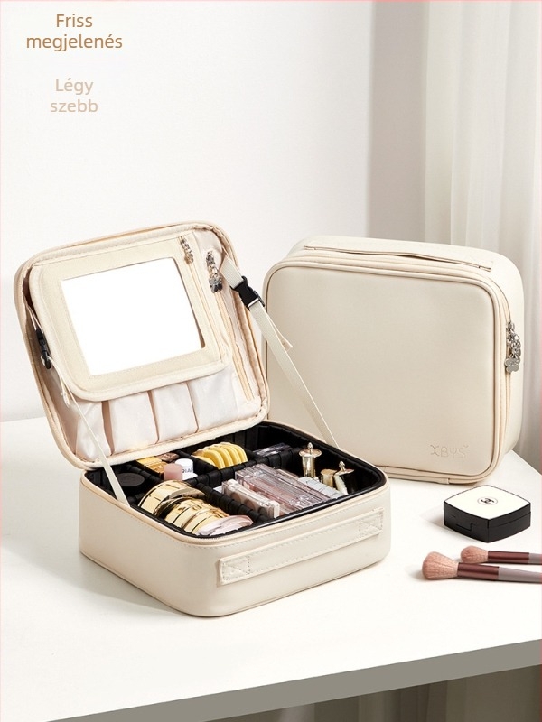 Accompanying Life PU sminktáska – városi egyszerű stílus, belső poliészter bélés, egyszínű minta, tárolásra