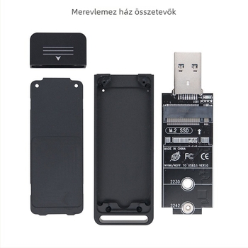 NVMe NGFF külső ház USB Type-A-hoz, CNC alumínium ötvözet, USB 3.1, 10 Gbps, modell MCA1231