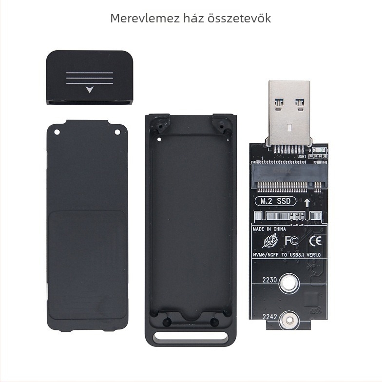 NVMe NGFF külső ház USB Type-A-hoz, CNC alumínium ötvözet, USB 3.1, 10 Gbps, modell MCA1231