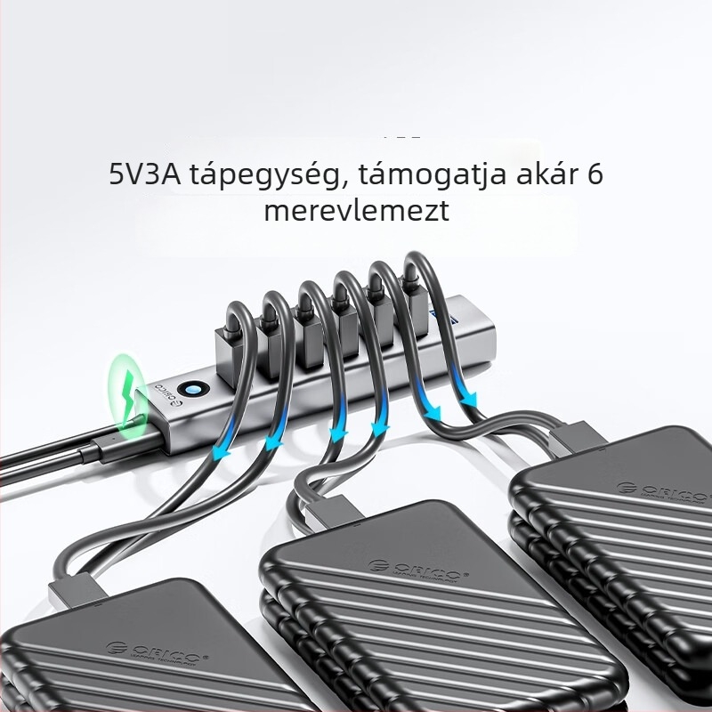 Orico USB 3.0 7-portos dokkoló alumínium ötvözetből, Modell CL7U
