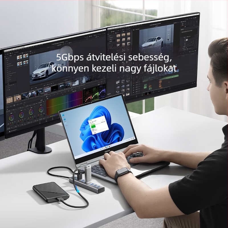 Orico USB 3.0 7-portos dokkoló alumínium ötvözetből, Modell CL7U