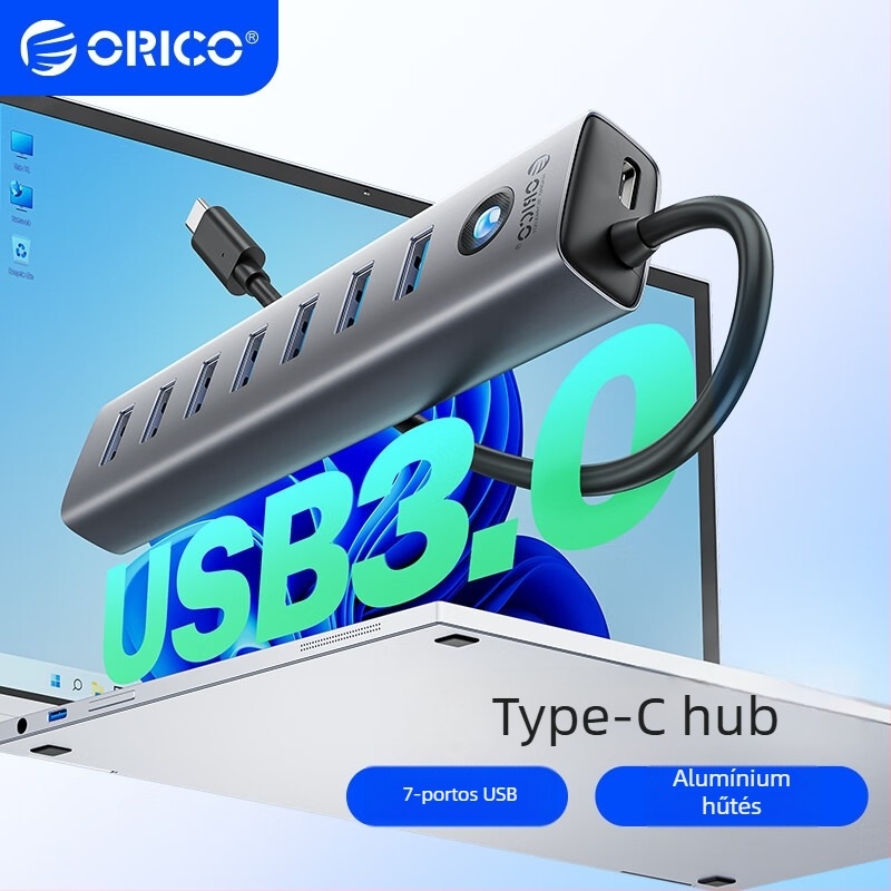Orico USB 3.0 7-portos dokkoló alumínium ötvözetből, Modell CL7U