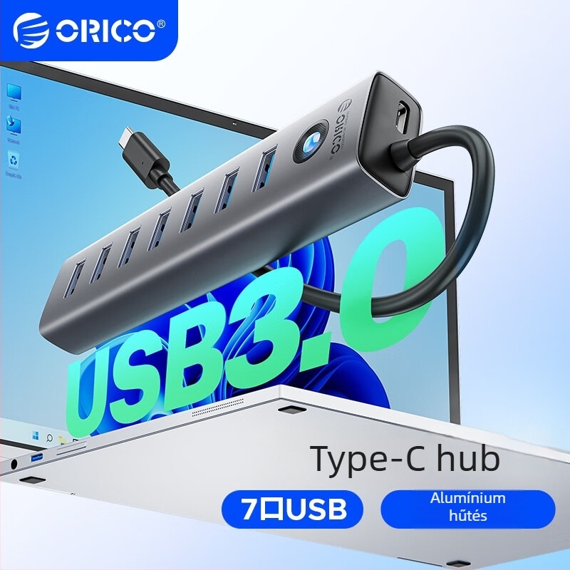 Orico USB 3.0 7-portos dokkoló alumínium ötvözetből, Modell CL7U