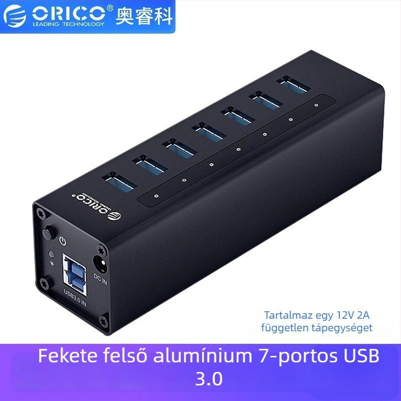 Orico A3H4 USB 3.0 táplált 4-portos hub, 6 Gbps, 1 m kábel