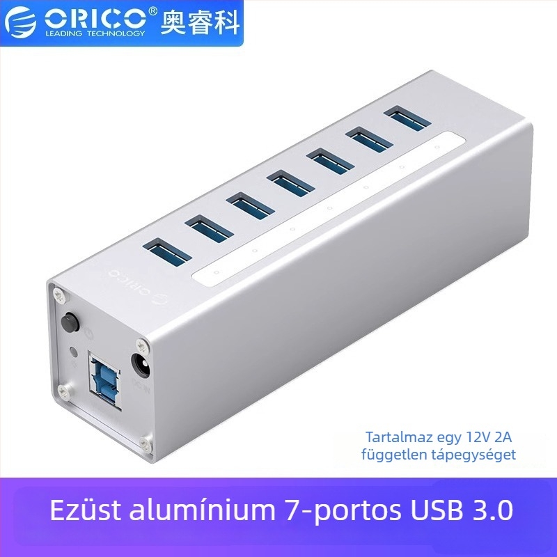 Orico A3H4 USB 3.0 táplált 4-portos hub, 6 Gbps, 1 m kábel