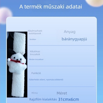 Rajzfilmszerű Pacha Dog – autóöv vállvédő párna, báránygyapjú, márka Tianchen, súly 0,18 kg