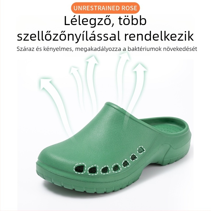Műtői cipő – EVA felső és talp, 3 cm vastag talp, ütéscsillapítás és csúszásgátló, lyukasztott lábujj dizájn, Baotou Cave stílus