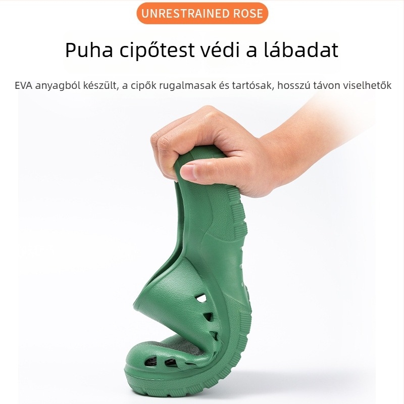 Műtői cipő – EVA felső és talp, 3 cm vastag talp, ütéscsillapítás és csúszásgátló, lyukasztott lábujj dizájn, Baotou Cave stílus
