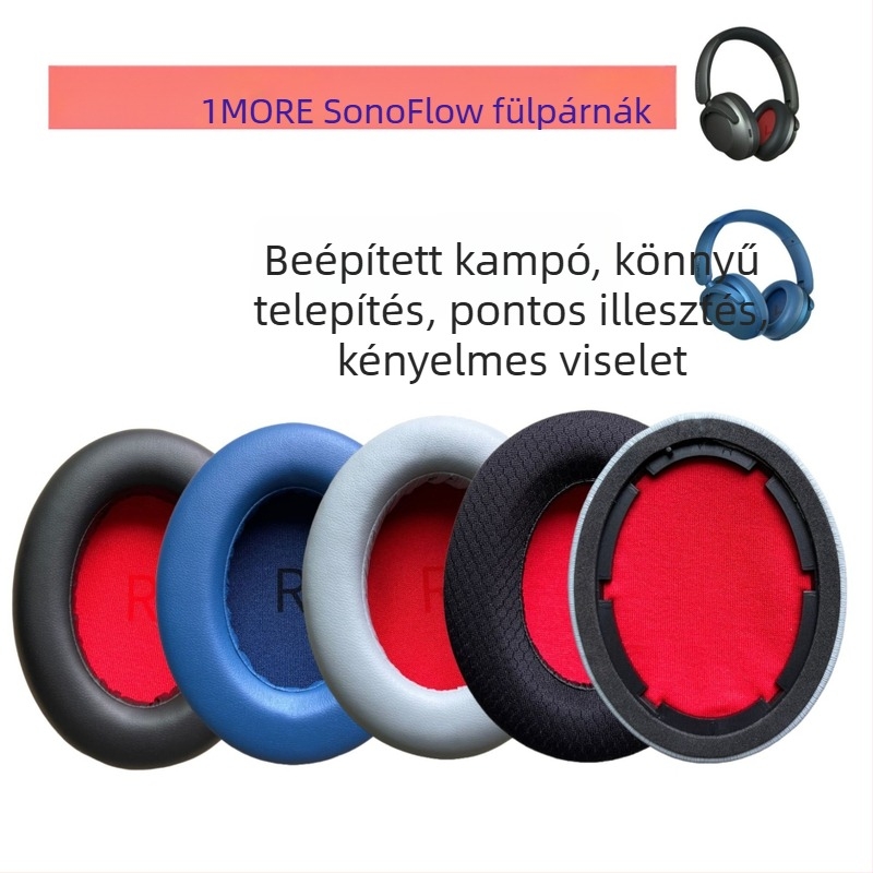 Bőr tok 1MORE SonoFlow Pro vezeték nélküli fejhallgatóhoz (Modell: 1more/sonoflow; Anyag: műbőr; Kompatibilis: HC905 fülpárnák; Gyártási folyamat: testreszabott minta; Kiadás: 2024)