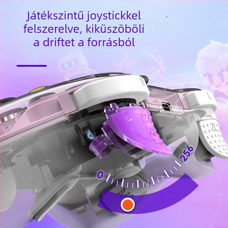 Z01X Vezeték nélküli Bluetooth játékkontroller Hall joystickkal és makró hátsó gombbal Switch, Android, iOS és PC-hez