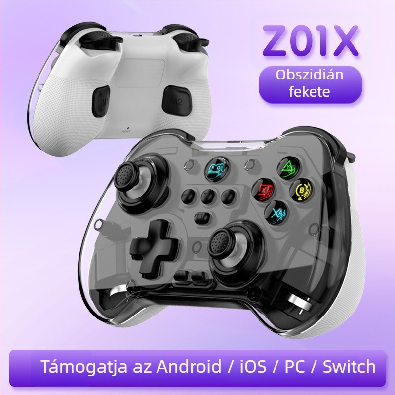 Z01X Vezeték nélküli Bluetooth játékkontroller Hall joystickkal és makró hátsó gombbal Switch, Android, iOS és PC-hez
