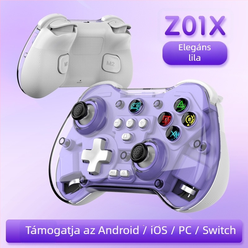 Z01X Vezeték nélküli Bluetooth játékkontroller Hall joystickkal és makró hátsó gombbal Switch, Android, iOS és PC-hez