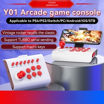Arcade joystick játék – kompatibil Switch, Android, iOS, PC és TV-hez, USB csatlakozás, ABS ház, rezgésmentes, többfunkciós
