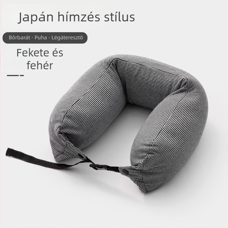 U alakú párna – töltet habrészecskék, levehető és mosható, mag 100% pamut, japán stílus