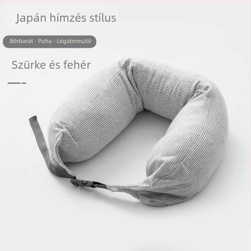 U alakú párna – töltet habrészecskék, levehető és mosható, mag 100% pamut, japán stílus