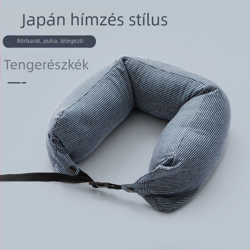 U alakú párna – töltet habrészecskék, levehető és mosható, mag 100% pamut, japán stílus