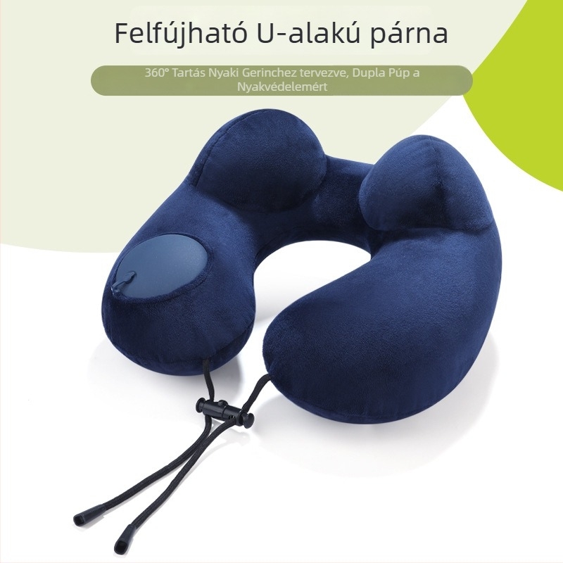 Fejlesztett felfújható U-alakú párna utazásokhoz, repülőre és irodába