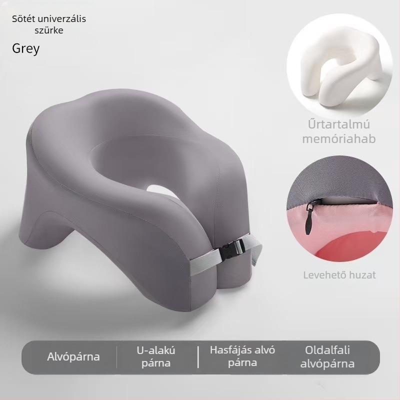 Memóriahabos U-formájú alvó párna diákoknak és gyerekeknek — minimalist stílus, univerzális használat, súly 0.5–1.0 kg