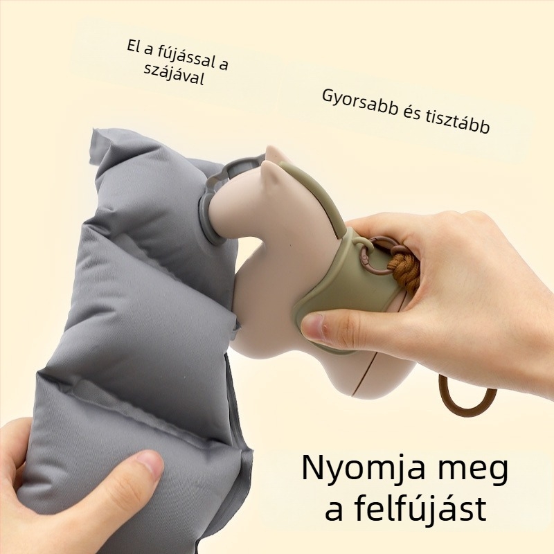 U-alakú utazó nyakpárna levegővel töltve, TPU anyag, rajzfilmszerű stílus – könnyű, kevesebb mint 0.5 kg