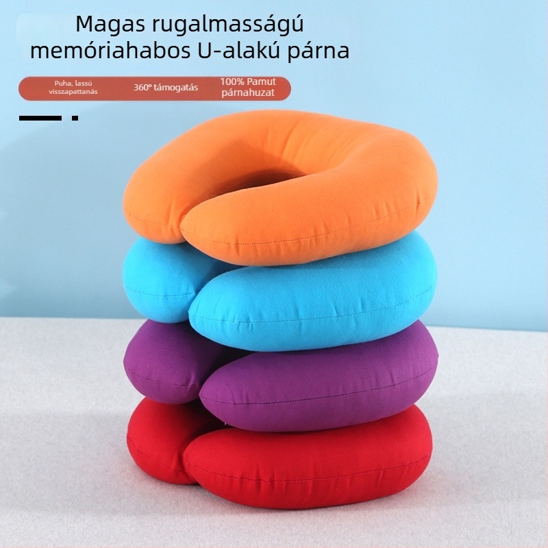 U-alakú nyakpárna utazásokhoz, töltet pearl cotton, minimalist stílus, felnőtt használatra