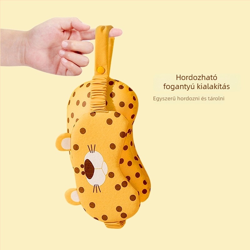 U alakú nyakpárna habrészecske töltettel, spandex huzattal, karikatúra stílusú, felnőtteknek