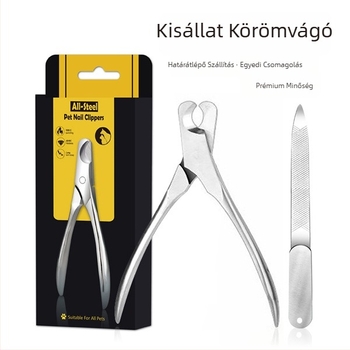 Kutyák és macskák körömvágó olló, nagy nyílású, acélból